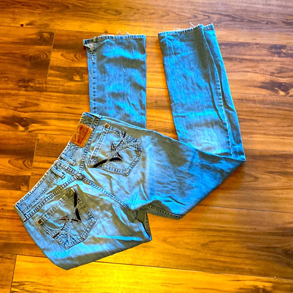 Lucky jeans, vintage, low rise, flared bottoms